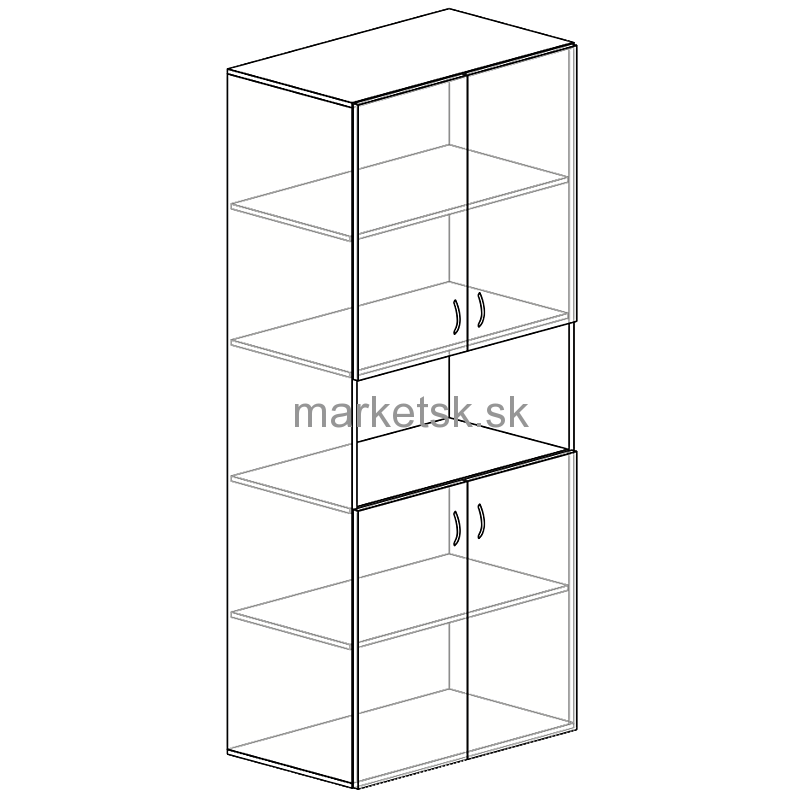 Kancelárska skriňa M512 - 80 x 178 x 47 cm